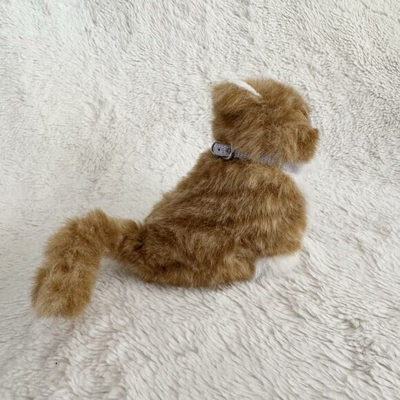 American Girl Ginger Cat Plush Orange Tabby Poseable Tail Purple Collar 5" Toy - Picture 4 of 6